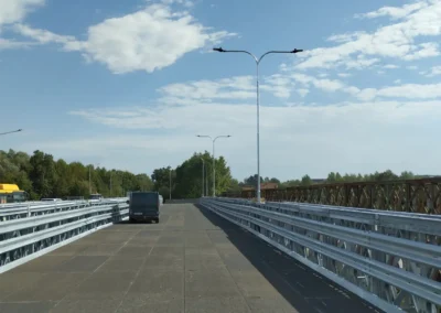 Veřejné LED osvětlení - provizorní a stálý most, ŘSD, Strabag - Břeclav