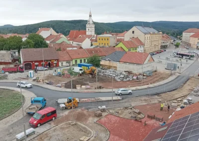 Veřejné LED osvětlení, kruhový objezd, PORR - Ivančice