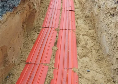 Veřejné LED osvětlení, rozvody NN, rozvody VN a rozvody optiky, Strabag - Kostice