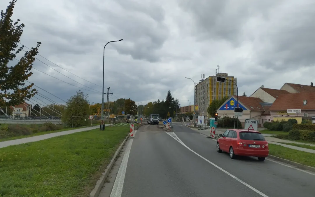 Veřejné LED osvětlení – kruhový objezd, Eurovia – Židlochovice