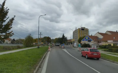 Veřejné LED osvětlení – kruhový objezd, Eurovia – Židlochovice