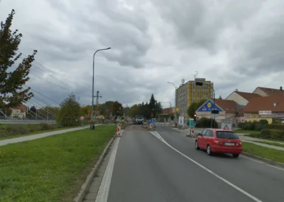 Veřejné LED osvětlení - kruhový objezd, Eurovia - Židlochovice