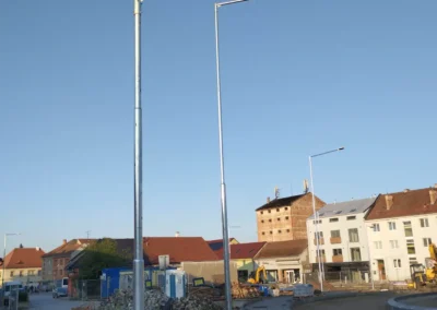 Veřejné LED osvětlení, kruhový objezd, PORR - Ivančice