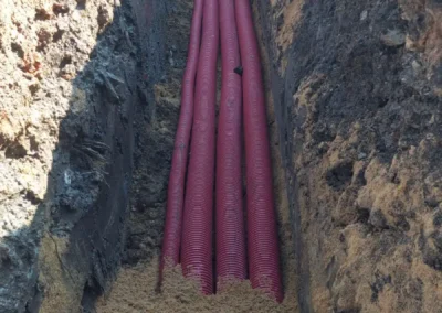 Veřejné LED osvětlení, rozvody NN, rozvody VN a rozvody optiky, Strabag - Kostice