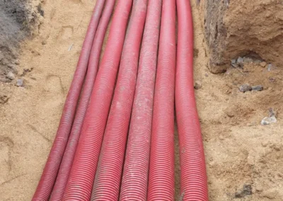 Veřejné LED osvětlení, rozvody NN, rozvody VN a rozvody optiky, Strabag - Kostice