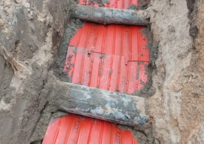 Veřejné LED osvětlení, rozvody NN, rozvody VN a rozvody optiky, Strabag - Kostice