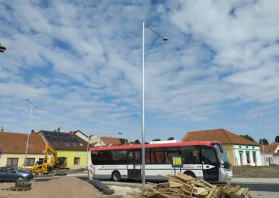 Veřejné LED osvětlení, kruhový objezd, PORR - Ivančice
